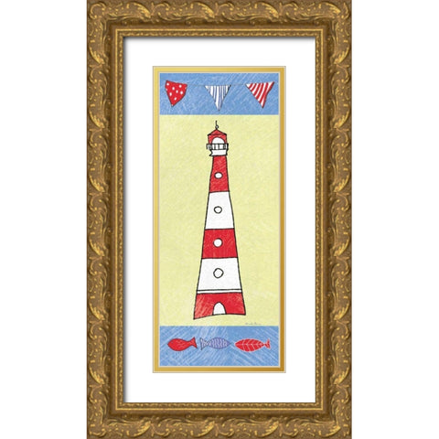 Coastal Lighthouse I Gold Ornate Wood Framed Art Print with Double Matting by Zaman, Farida