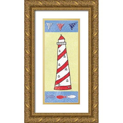 Coastal Lighthouse II Gold Ornate Wood Framed Art Print with Double Matting by Zaman, Farida