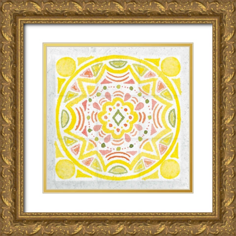Citrus Tile II v2 Gold Ornate Wood Framed Art Print with Double Matting by DeNeige, Elyse