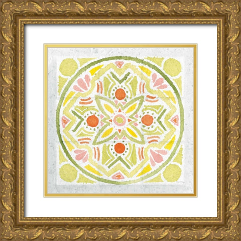Citrus Tile III v2 Gold Ornate Wood Framed Art Print with Double Matting by DeNeige, Elyse