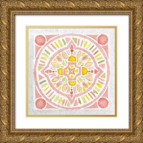 Citrus Tile IV v2 Gold Ornate Wood Framed Art Print with Double Matting by DeNeige, Elyse