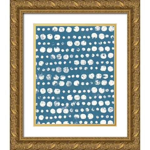 Mark Making Tile Pattern II Light Blue Crop Gold Ornate Wood Framed Art Print with Double Matting by Hershey, Moira