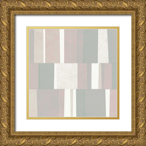 Pastel Abstract Gold Ornate Wood Framed Art Print with Double Matting by Mullan, Michael