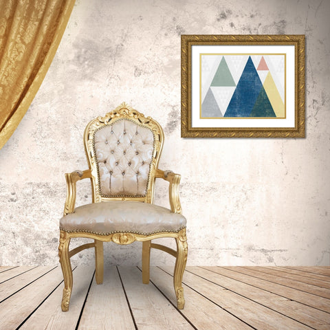 Mod Triangles I Soft Crop Gold Ornate Wood Framed Art Print with Double Matting by Mullan, Michael