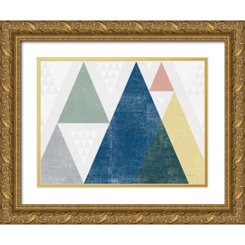 Mod Triangles I Soft Crop Gold Ornate Wood Framed Art Print with Double Matting by Mullan, Michael
