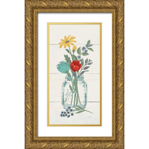 Blooming Thoughts XI no Words Gold Ornate Wood Framed Art Print with Double Matting by Penner, Janelle