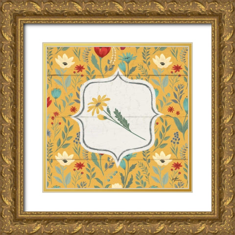 Blooming Thoughts V Flower Gold Ornate Wood Framed Art Print with Double Matting by Penner, Janelle