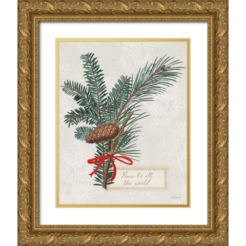 Joyful Tidings IV Gold Ornate Wood Framed Art Print with Double Matting by Schlabach, Sue