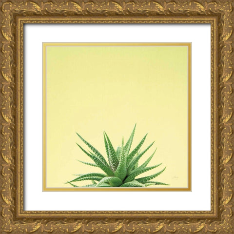 Succulent Simplicity I Gold Ornate Wood Framed Art Print with Double Matting by Bradley, Felicity