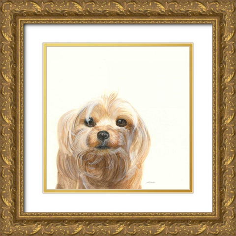 Little Scruff Gizmo Gold Ornate Wood Framed Art Print with Double Matting by Ducklow, Patsy