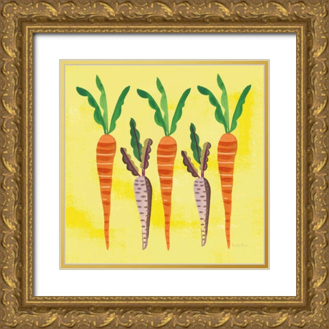 Veggie Time V v2 Gold Ornate Wood Framed Art Print with Double Matting by Zaman, Farida