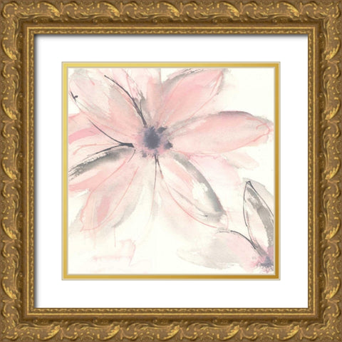 Blush Clematis II Gold Ornate Wood Framed Art Print with Double Matting by Paschke, Chris