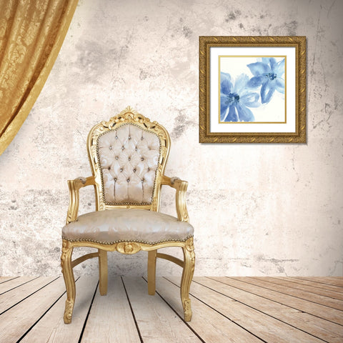 Cobalt Clematis II Gold Ornate Wood Framed Art Print with Double Matting by Paschke, Chris