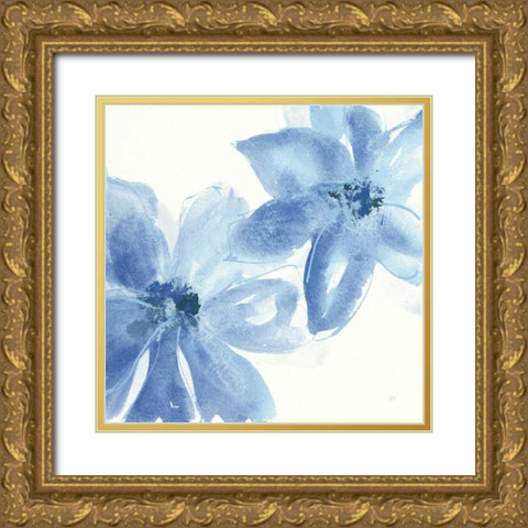 Cobalt Clematis II Gold Ornate Wood Framed Art Print with Double Matting by Paschke, Chris