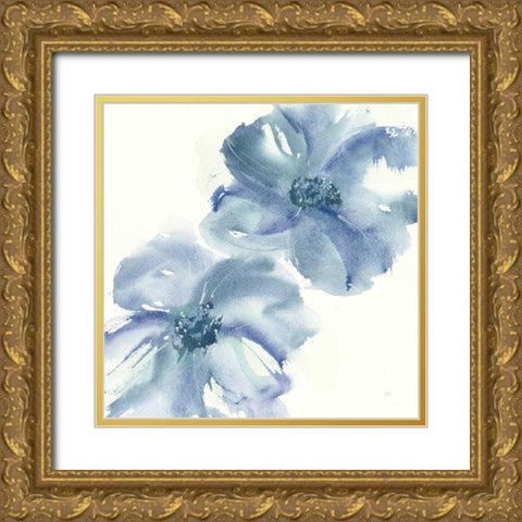 Indigo Mint II Gold Ornate Wood Framed Art Print with Double Matting by Paschke, Chris