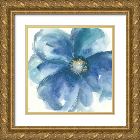 Indigo Mint III Gold Ornate Wood Framed Art Print with Double Matting by Paschke, Chris