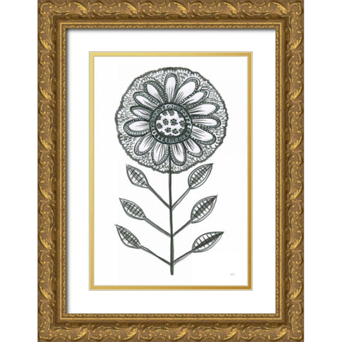 Bloom Town IV Gold Ornate Wood Framed Art Print with Double Matting by Averinos, Melissa