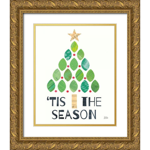 Mod Christmas II Gold Ornate Wood Framed Art Print with Double Matting by Averinos, Melissa
