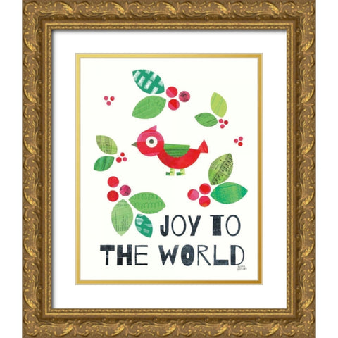 Mod Christmas IV Gold Ornate Wood Framed Art Print with Double Matting by Averinos, Melissa