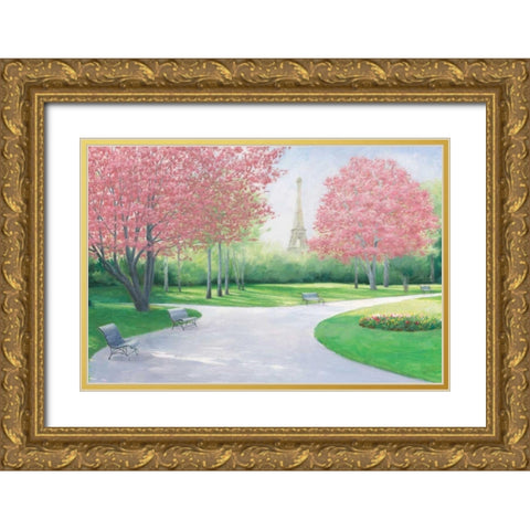 Parisian Spring v2 Crop Gold Ornate Wood Framed Art Print with Double Matting by Wiens, James