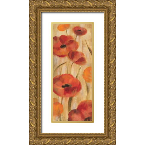 May Floral Panel I Gold Ornate Wood Framed Art Print with Double Matting by Vassileva, Silvia