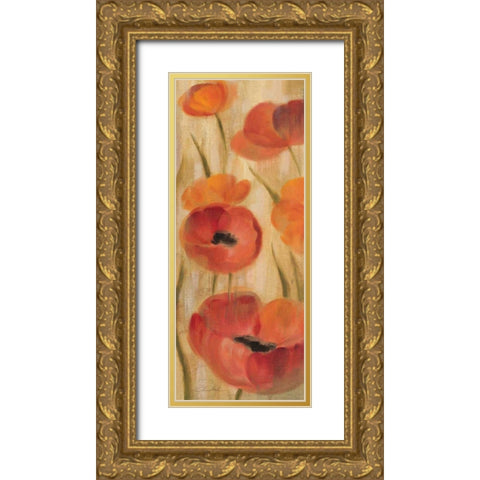 May Floral Panel II Gold Ornate Wood Framed Art Print with Double Matting by Vassileva, Silvia