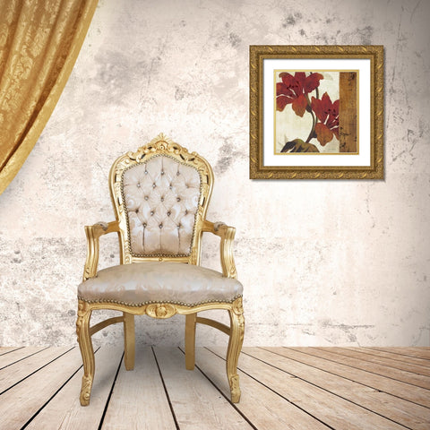 Floral Harmony III Gold Ornate Wood Framed Art Print with Double Matting by Mullan, Michael
