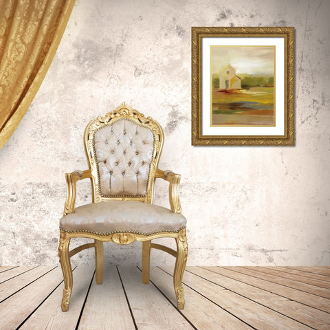 Hillside Barn I Gold Ornate Wood Framed Art Print with Double Matting by Vassileva, Silvia