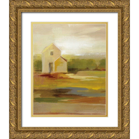 Hillside Barn I Gold Ornate Wood Framed Art Print with Double Matting by Vassileva, Silvia