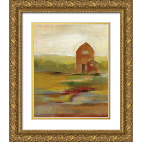 Hillside Barn II Gold Ornate Wood Framed Art Print with Double Matting by Vassileva, Silvia