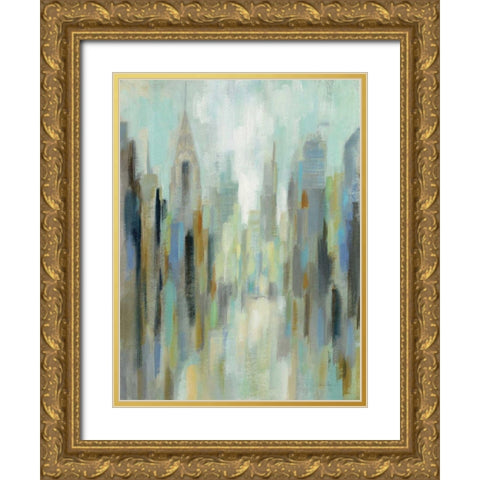 New York Morning I Gold Ornate Wood Framed Art Print with Double Matting by Vassileva, Silvia