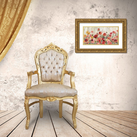 Sprinkled Flowers Crop Gold Ornate Wood Framed Art Print with Double Matting by Vassileva, Silvia