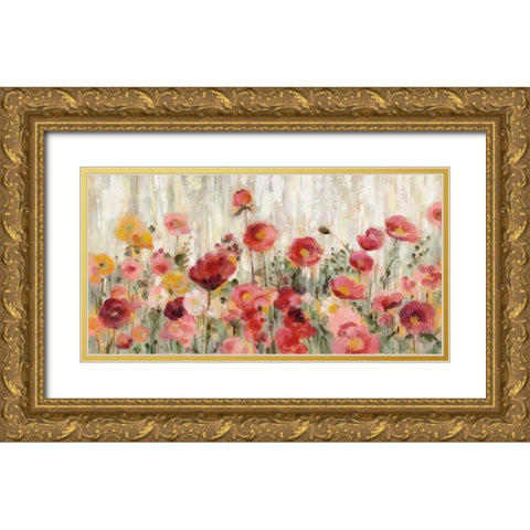 Sprinkled Flowers Crop Gold Ornate Wood Framed Art Print with Double Matting by Vassileva, Silvia