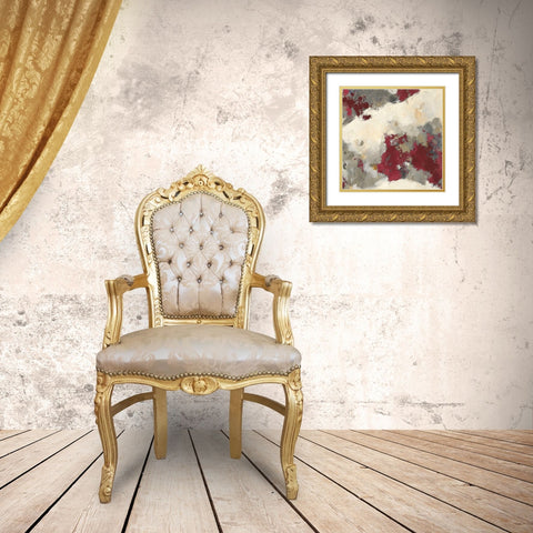 Syrah Gray Matter II Square Gold Ornate Wood Framed Art Print with Double Matting by Schick, Mike