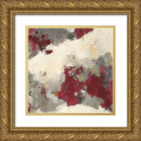 Syrah Gray Matter II Square Gold Ornate Wood Framed Art Print with Double Matting by Schick, Mike