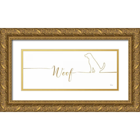 Underlined Dogs IV Gold Ornate Wood Framed Art Print with Double Matting by Charron, Veronique