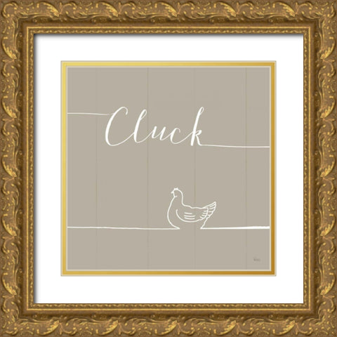 Underlined Farm VIII Greige Gold Ornate Wood Framed Art Print with Double Matting by Charron, Veronique