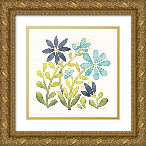 Garden Getaway Flowers II Gold Ornate Wood Framed Art Print with Double Matting by Marshall, Laura