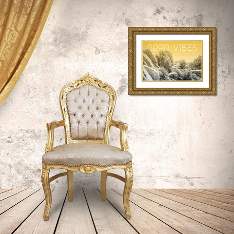 Ombre Adventure I Good Vibes Gold Ornate Wood Framed Art Print with Double Matting by Urquhart, Elizabeth