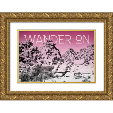 Ombre Adventure IV Wander On Gold Ornate Wood Framed Art Print with Double Matting by Urquhart, Elizabeth