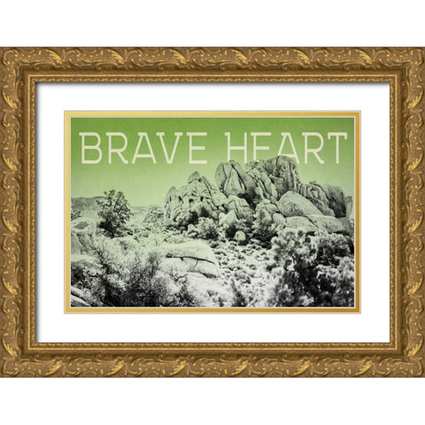 Ombre Adventure V Brave Heart Gold Ornate Wood Framed Art Print with Double Matting by Urquhart, Elizabeth