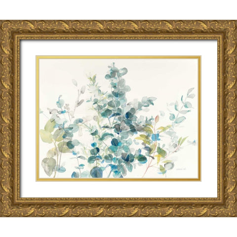 Eucalyptus I Gold Ornate Wood Framed Art Print with Double Matting by Nai, Danhui