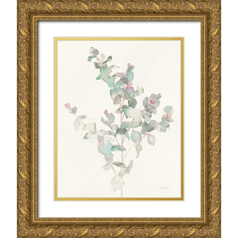 Eucalyptus II Gold Ornate Wood Framed Art Print with Double Matting by Nai, Danhui