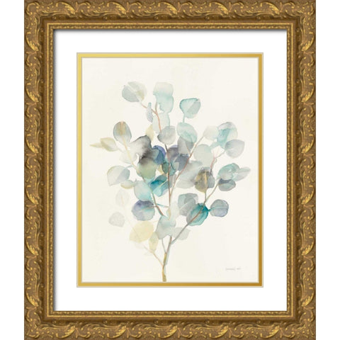 Eucalyptus III Gold Ornate Wood Framed Art Print with Double Matting by Nai, Danhui