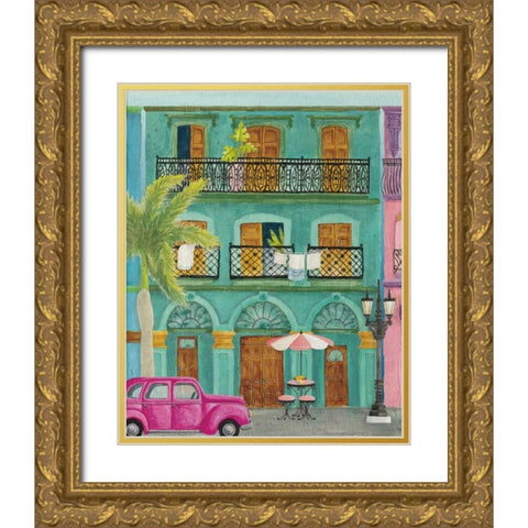 Havana III Gold Ornate Wood Framed Art Print with Double Matting by DeNeige, Elyse