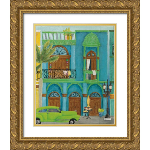 Havana IV Gold Ornate Wood Framed Art Print with Double Matting by DeNeige, Elyse
