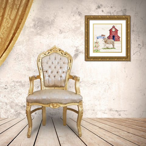 Life on the Farm IV Gold Ornate Wood Framed Art Print with Double Matting by McKenna, Kathleen Parr