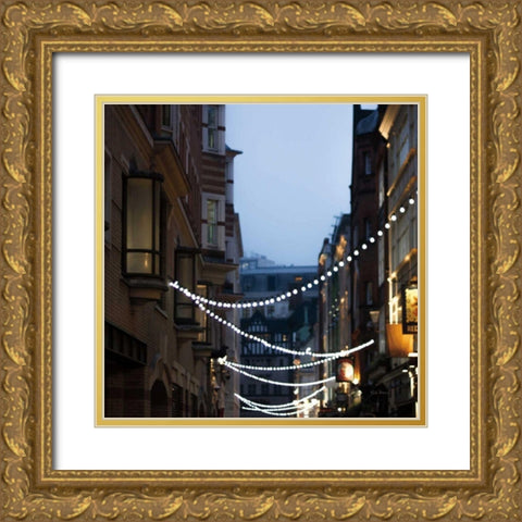 Lights in Soho Gold Ornate Wood Framed Art Print with Double Matting by Bevan, Keri