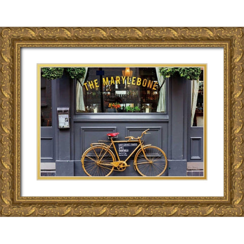 Marylebone Bike Gold Ornate Wood Framed Art Print with Double Matting by Bevan, Keri