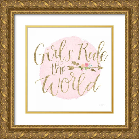 Girl Power III Gold Ornate Wood Framed Art Print with Double Matting by Jackson, Jenaya